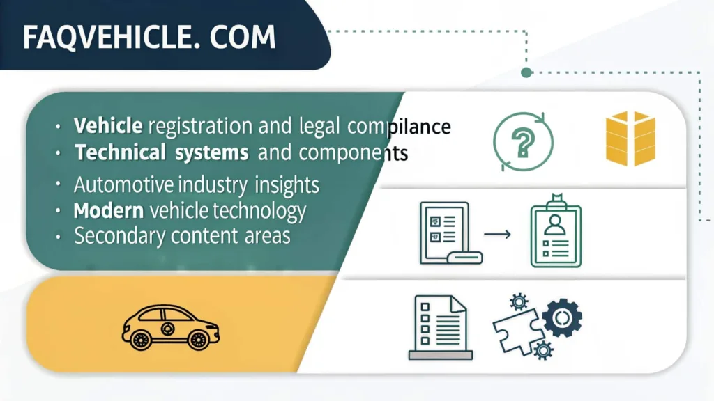 How is the content on Faqvehicle .com structured and categorised
